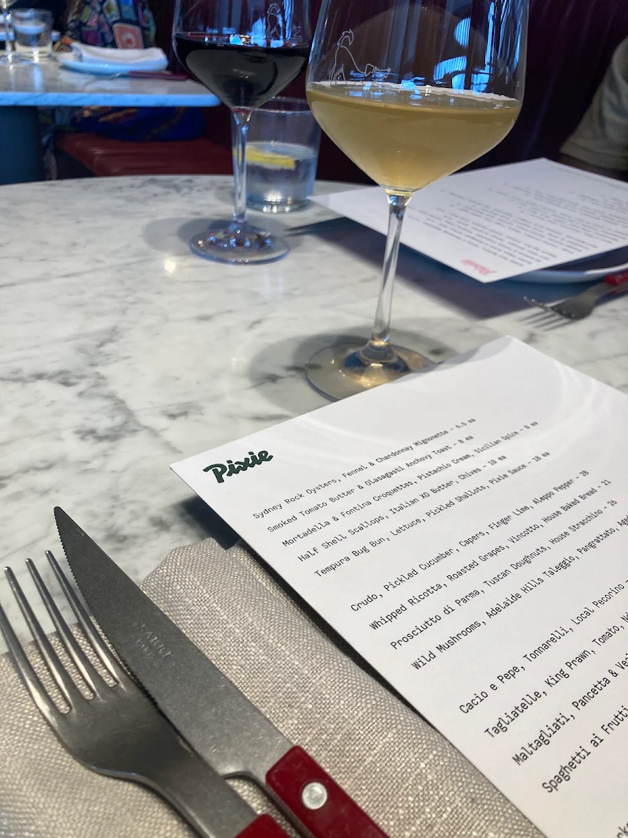Menu, Pixie Italian