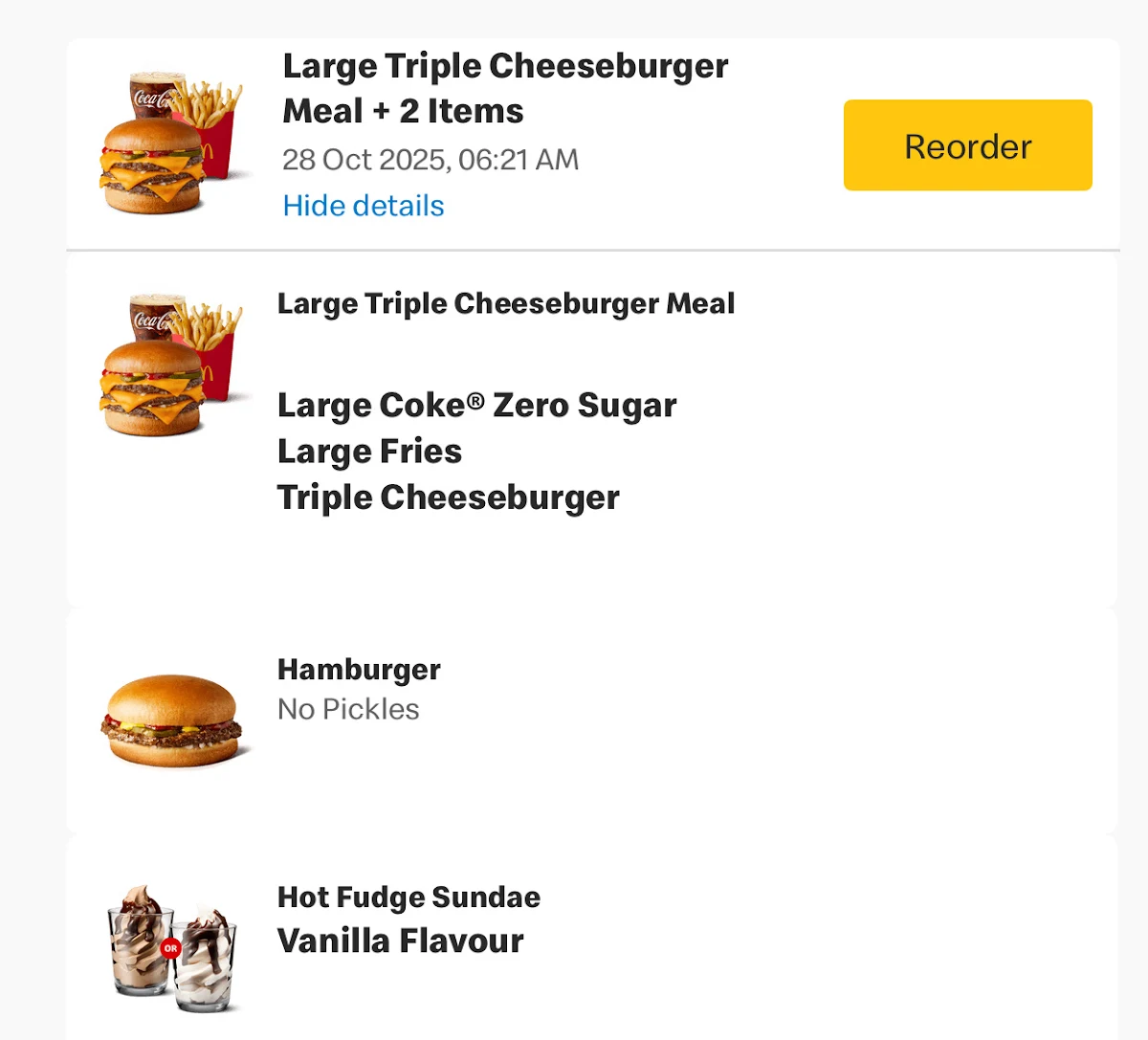Menu, McDonald's Noosaville