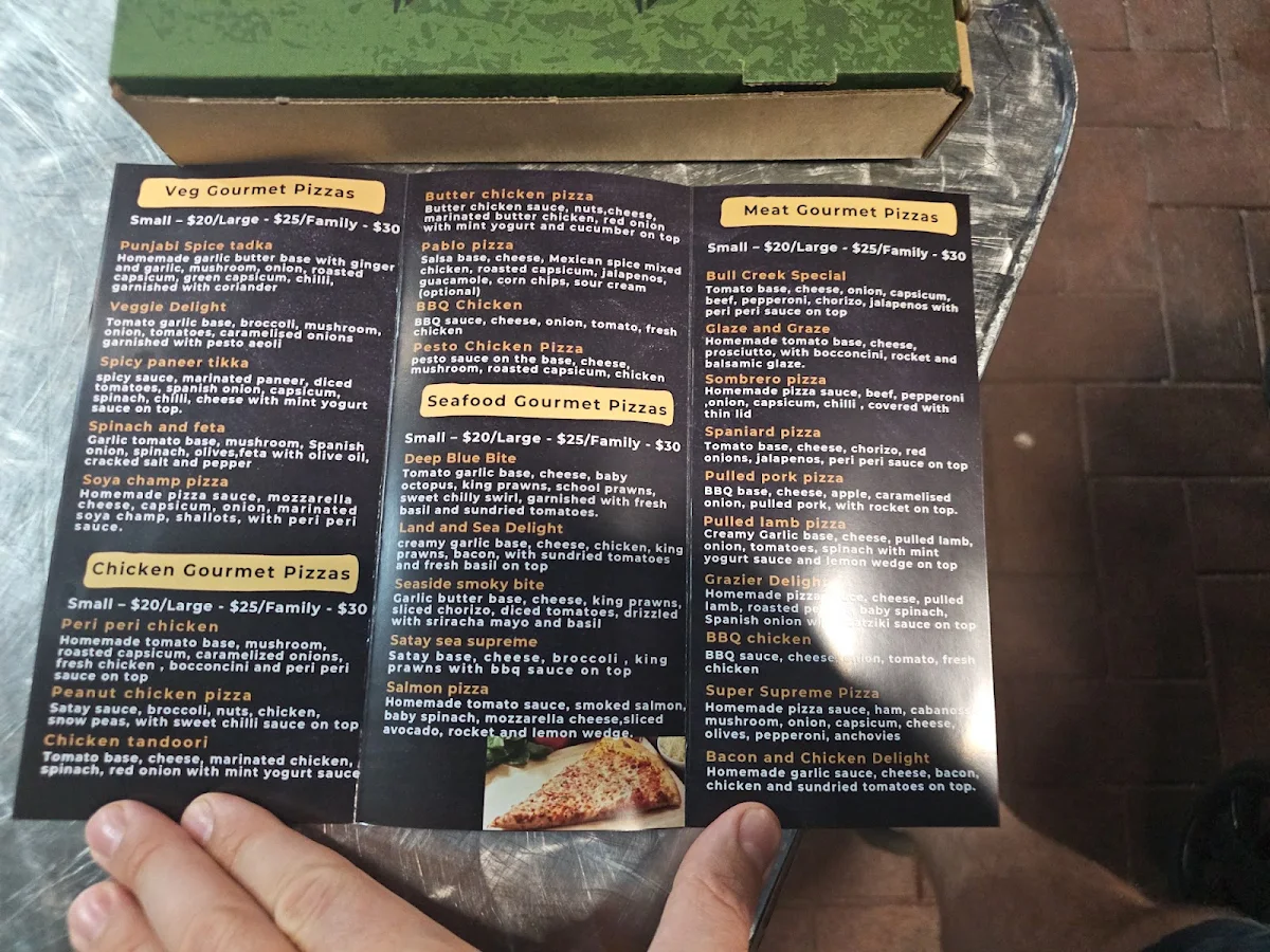 Menu, Spice and Slice Gourmet Pizzeria