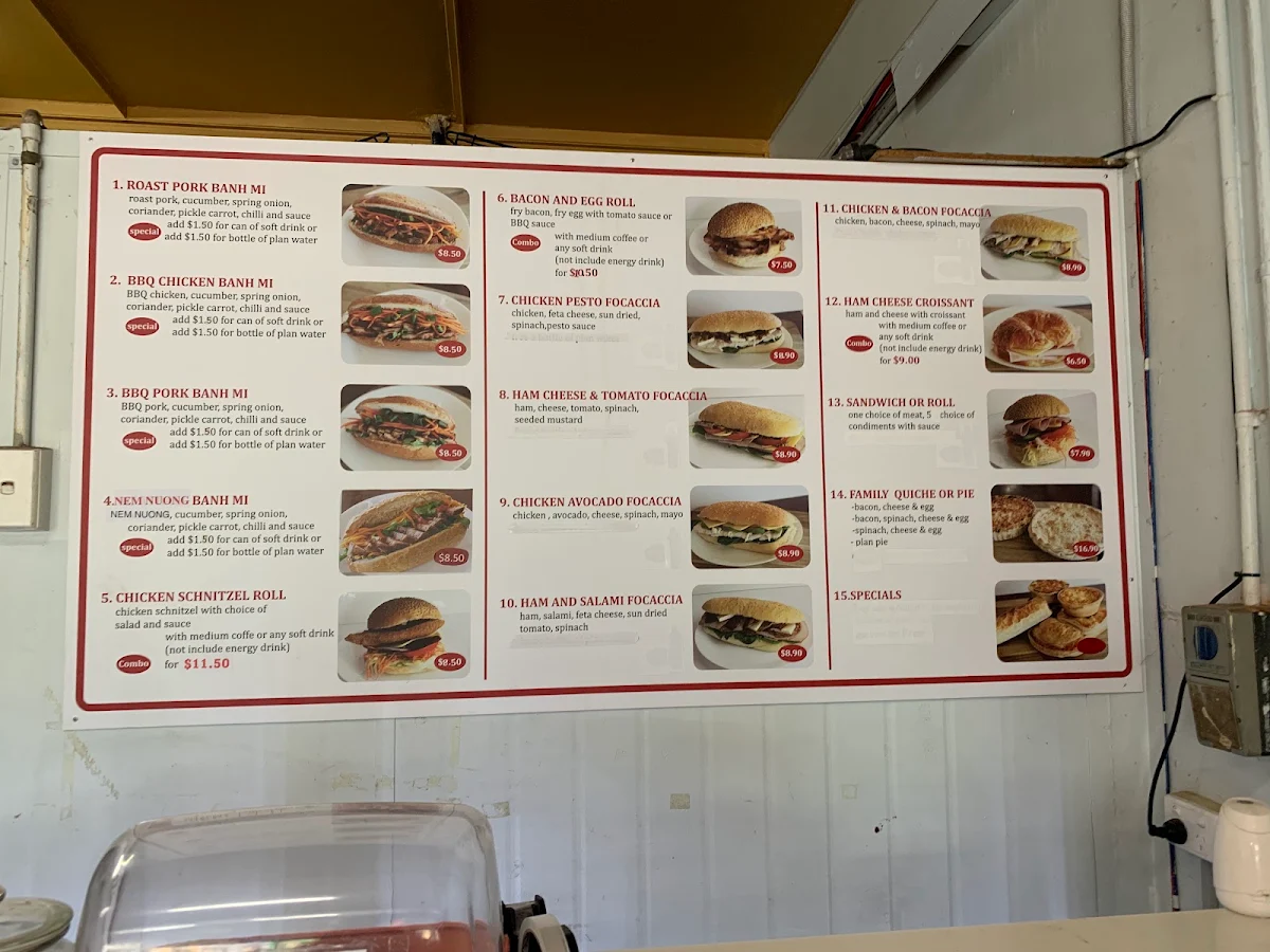 Menu, Ashwood Bakery