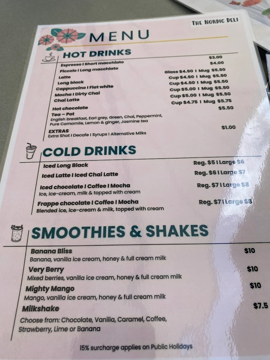 Menu, The Nordic Deli