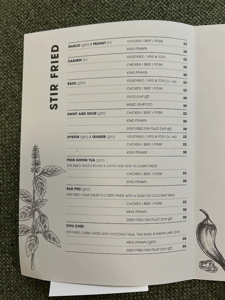 Menu, Thai Puka