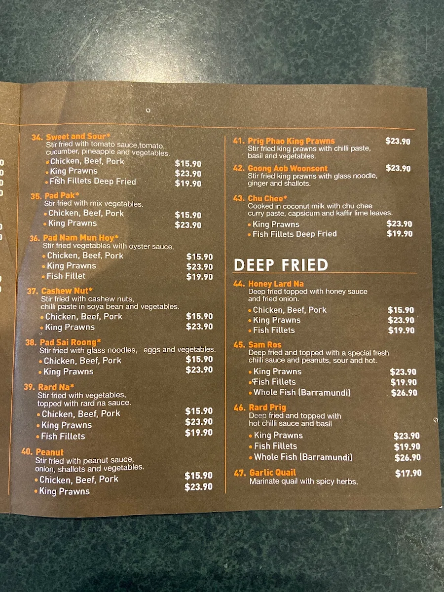 Menu, Thai Puka