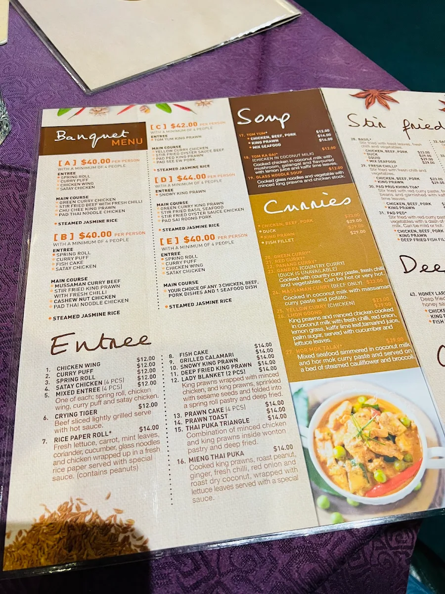 Menu, Thai Puka