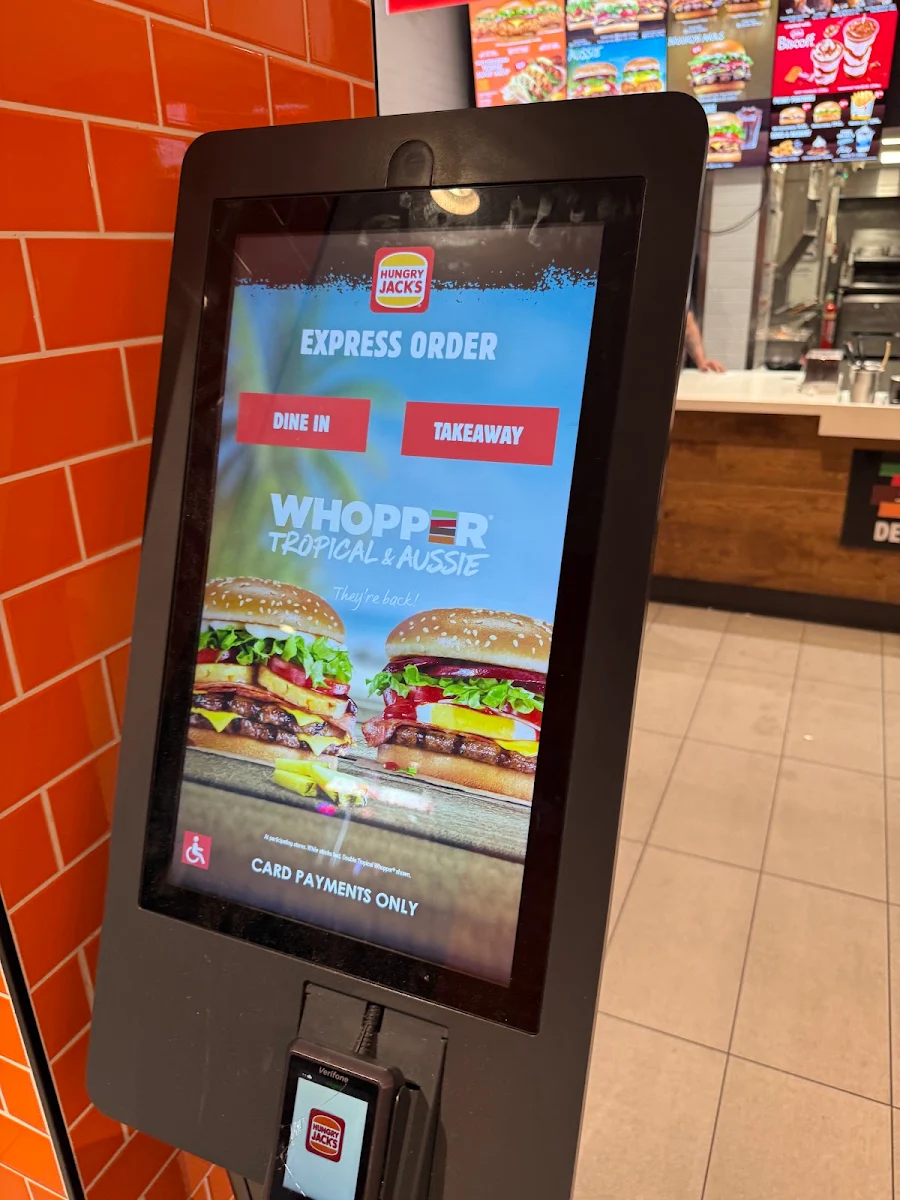Menu, Hungry Jack's Burgers Kings Cross