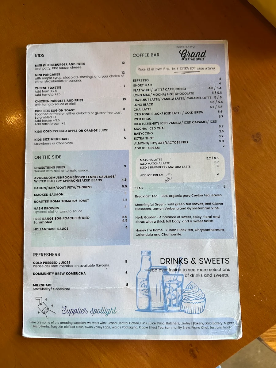 Menu, Fika on Brix