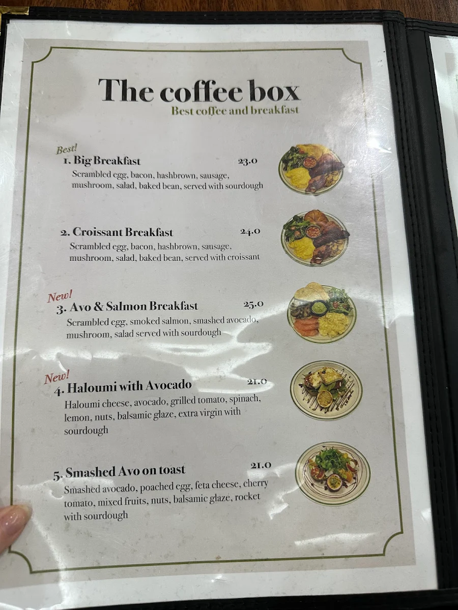 Menu, The Coffee Box Strathfield