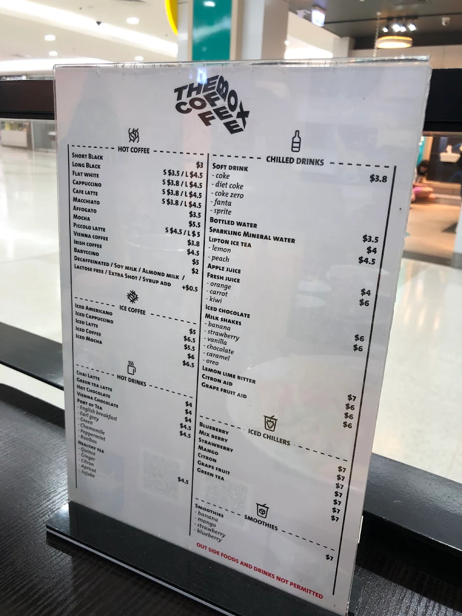 Menu, The Coffee Box Strathfield