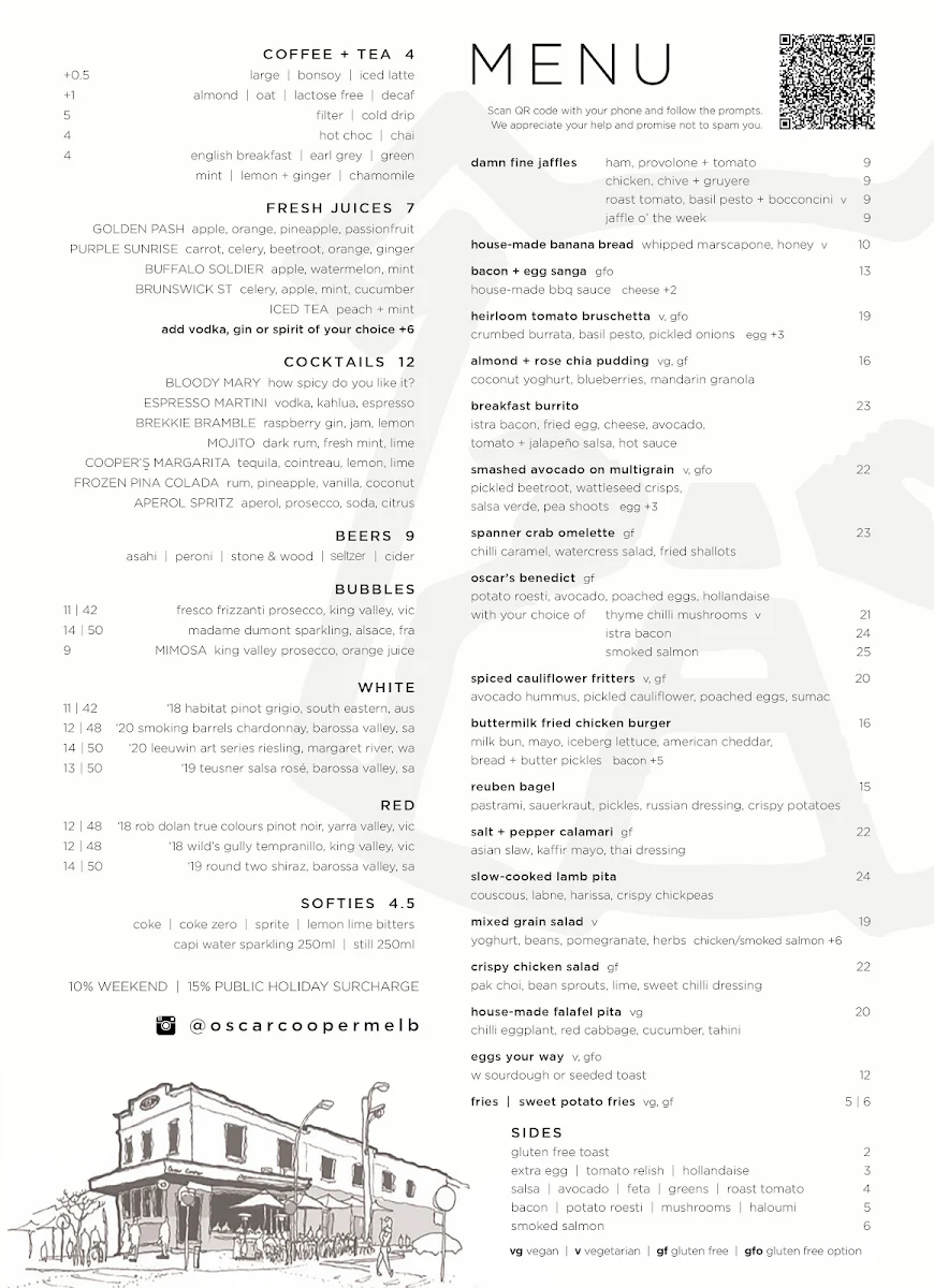 Menu, Oscar Cooper