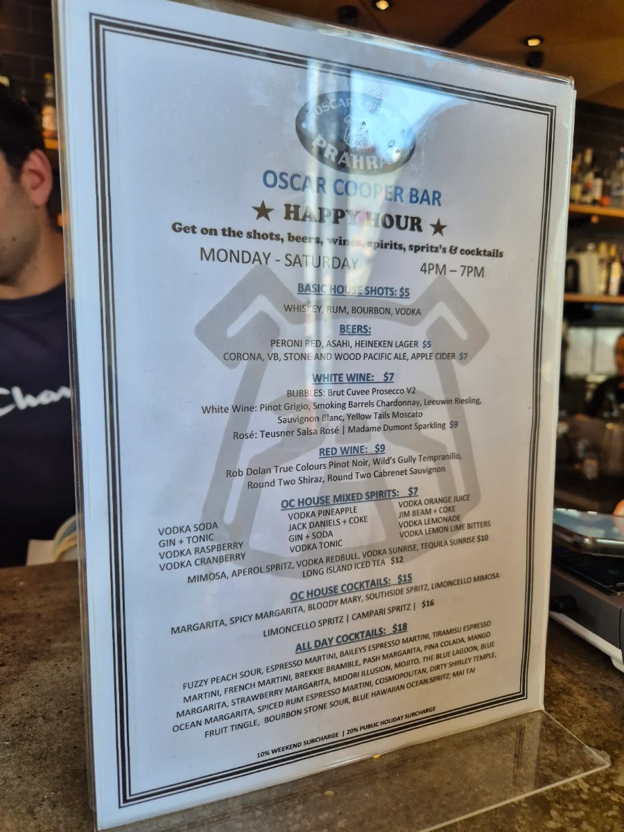 Menu, Oscar Cooper