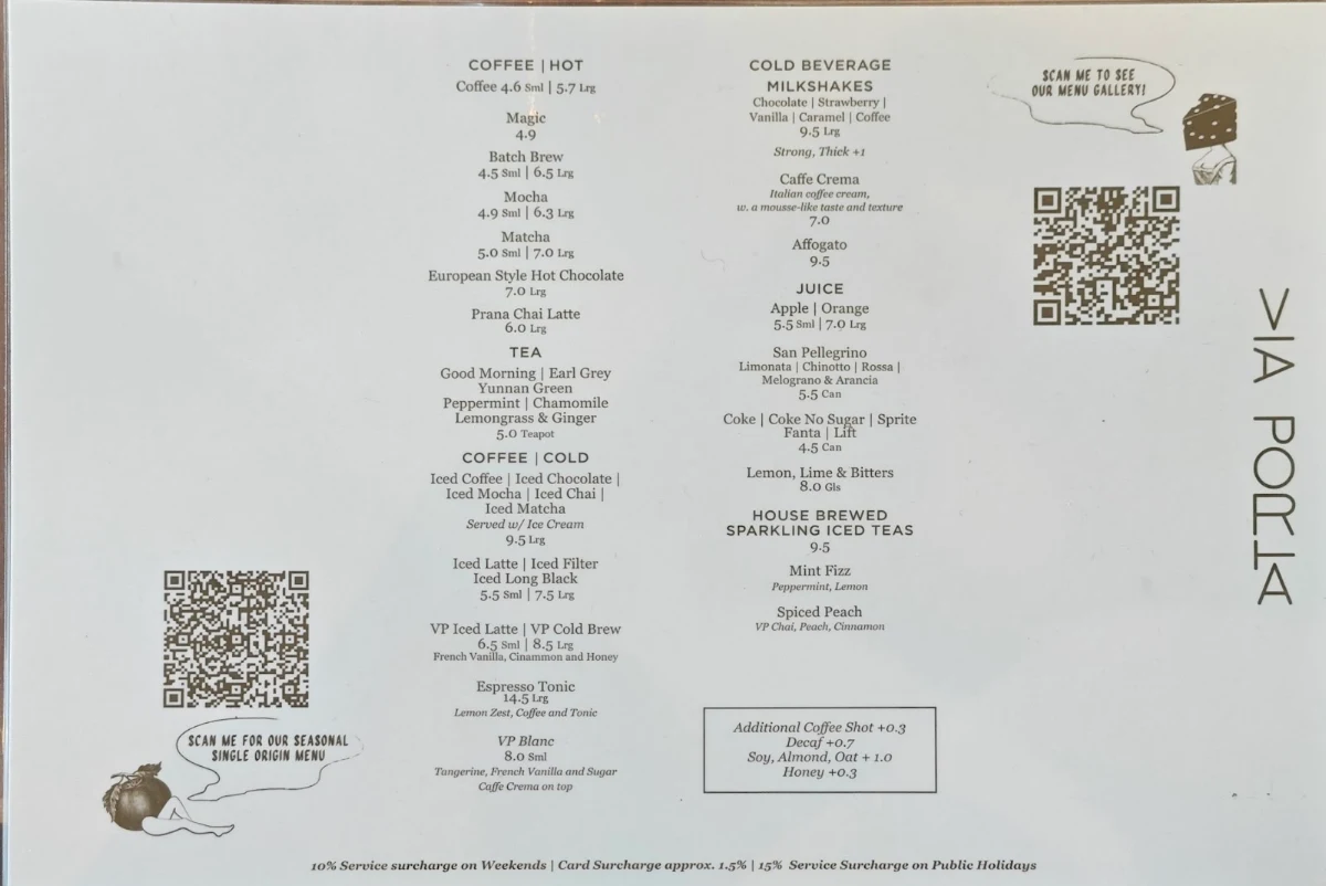 Menu, Via Porta Eatery-Deli