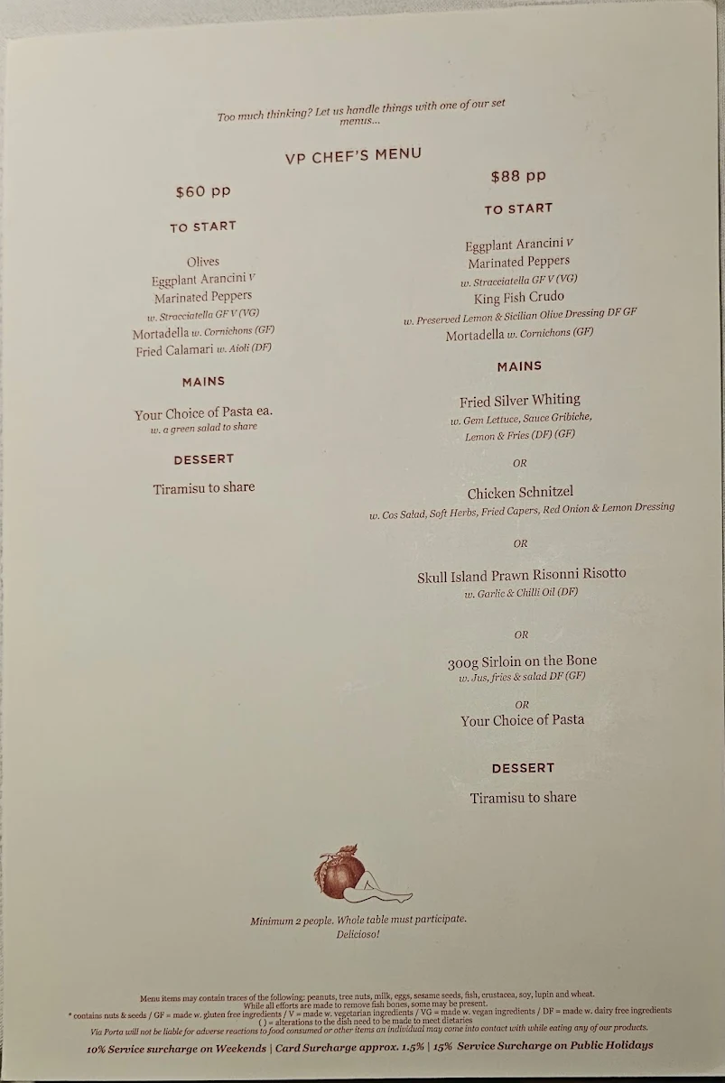 Menu, Via Porta Eatery-Deli