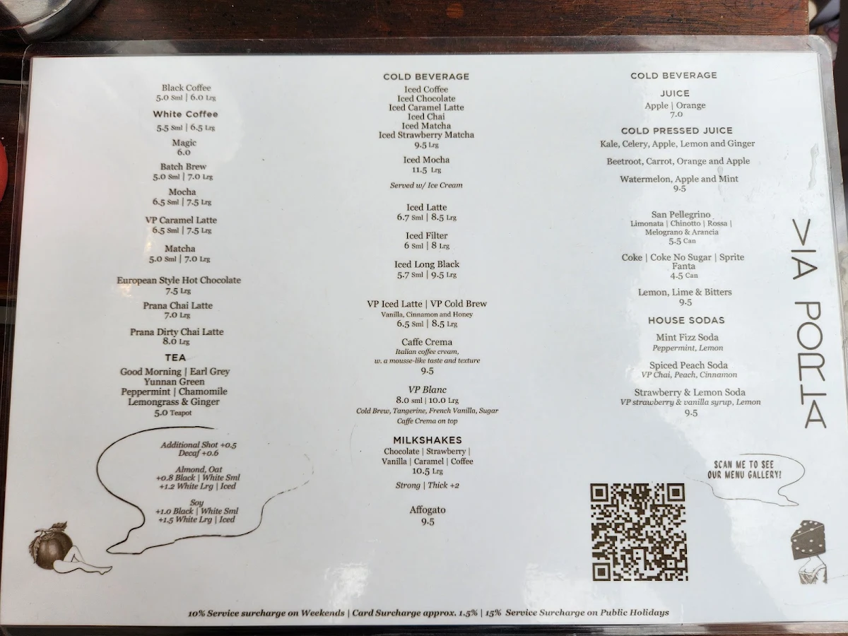 Menu, Via Porta Eatery-Deli