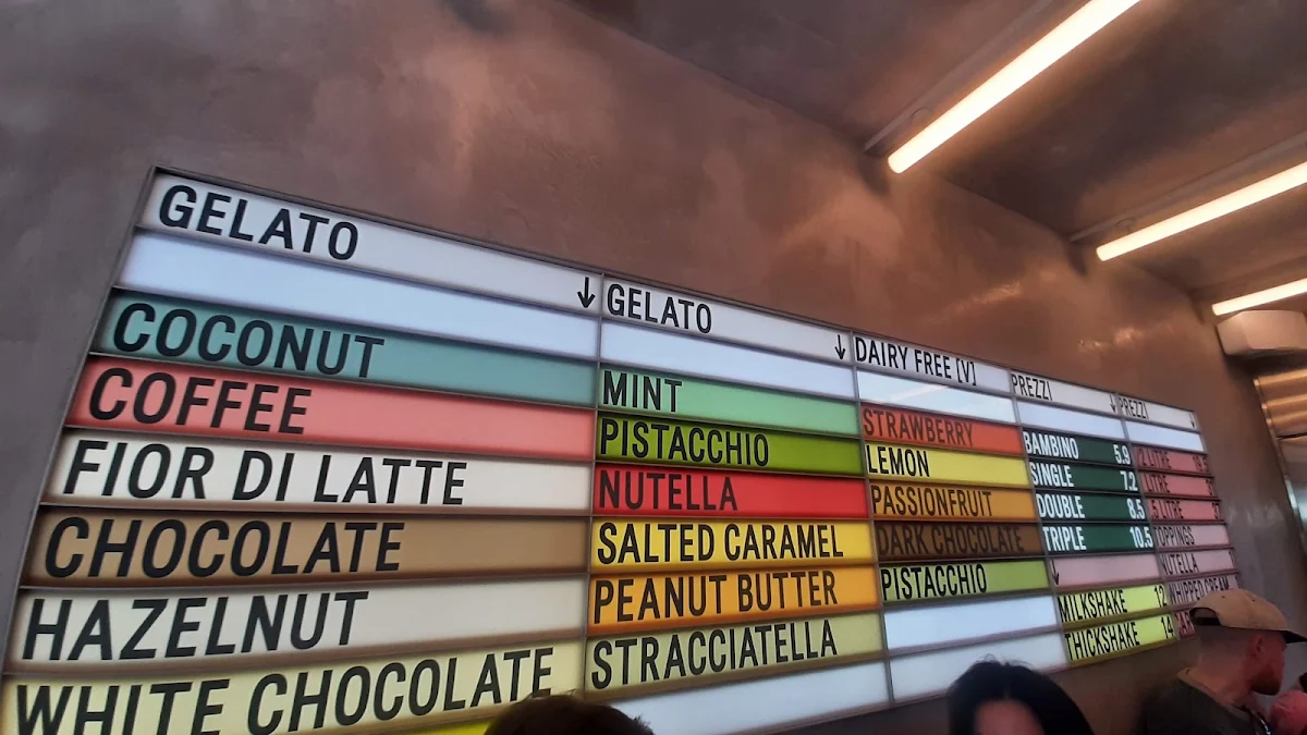 Menu, Piccolina Gelateria