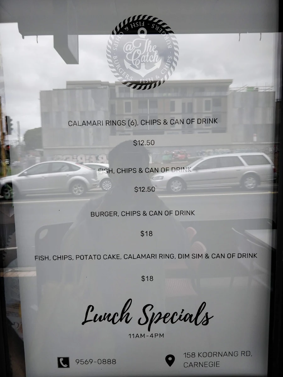 Menu, @ The Catch Carnegie