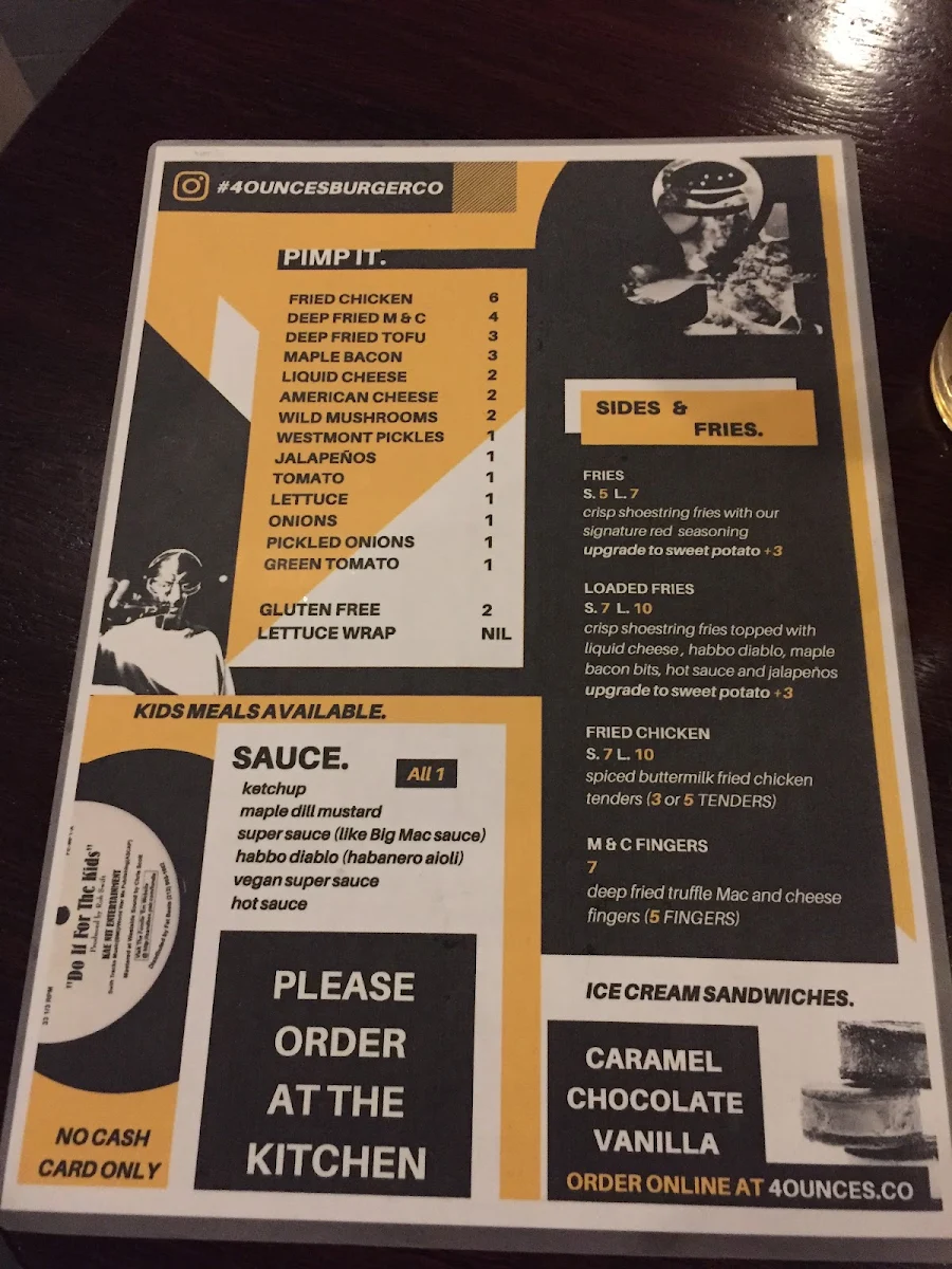 Menu, Rydalmere Tavern