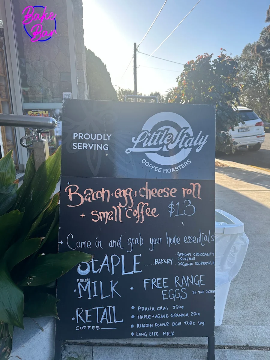 Menu, Ciao Bella Collaroy
