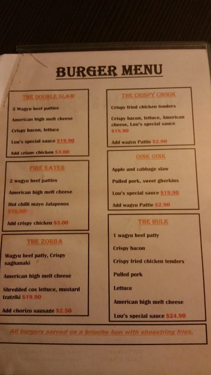 Menu, BASE Plenty Valley
