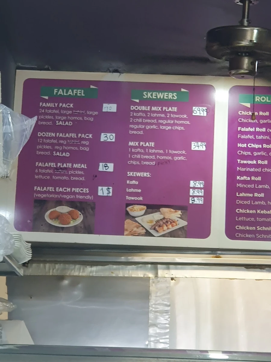 Menu, Tango charcoal chicken