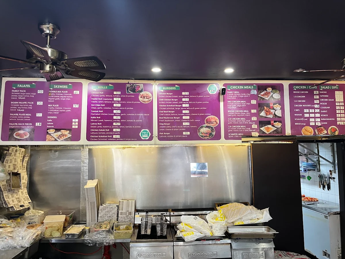 Menu, Tango charcoal chicken