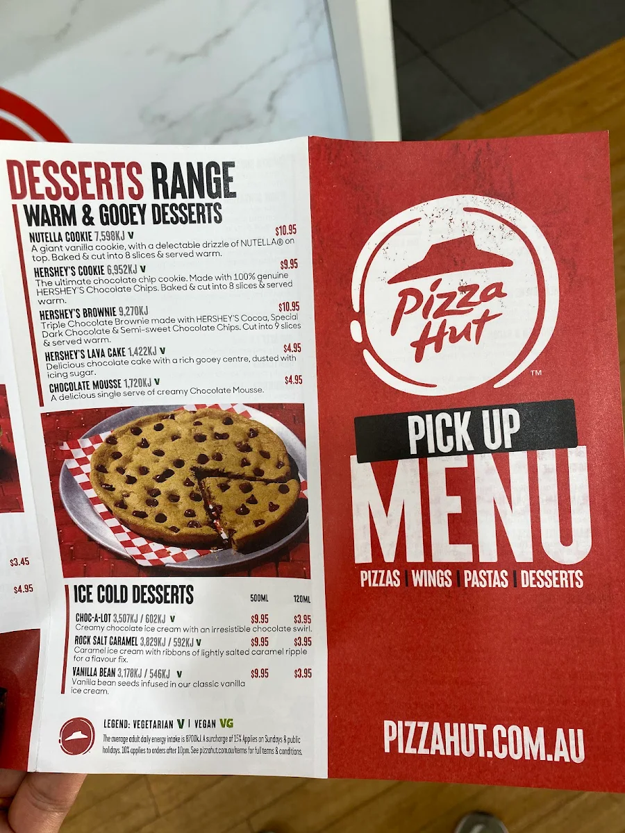 Menu, Pizza Hut Rouse Hill