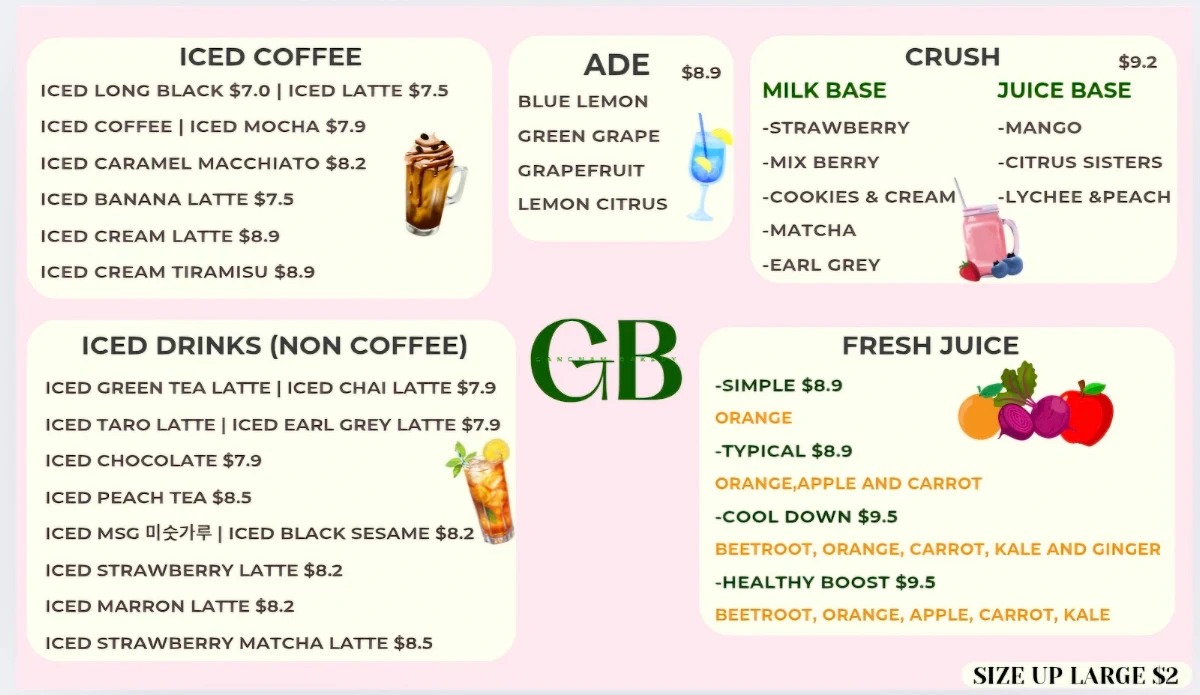 Menu, Gangnam bakery