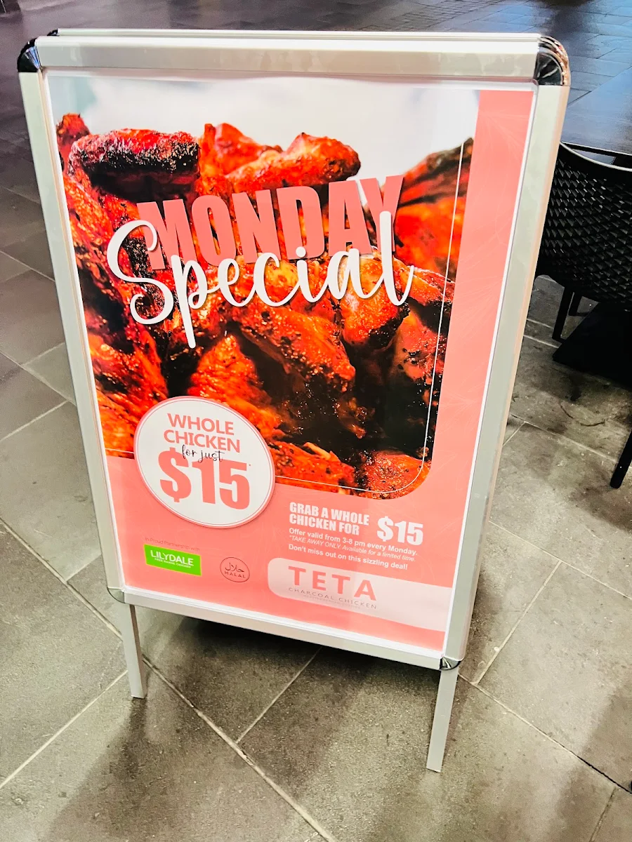 Menu, Teta charcoal chicken