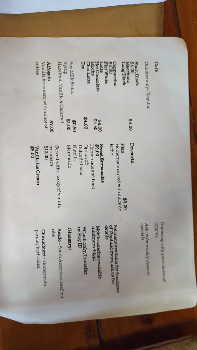 Menu, Mr Chorizo & Parrillada