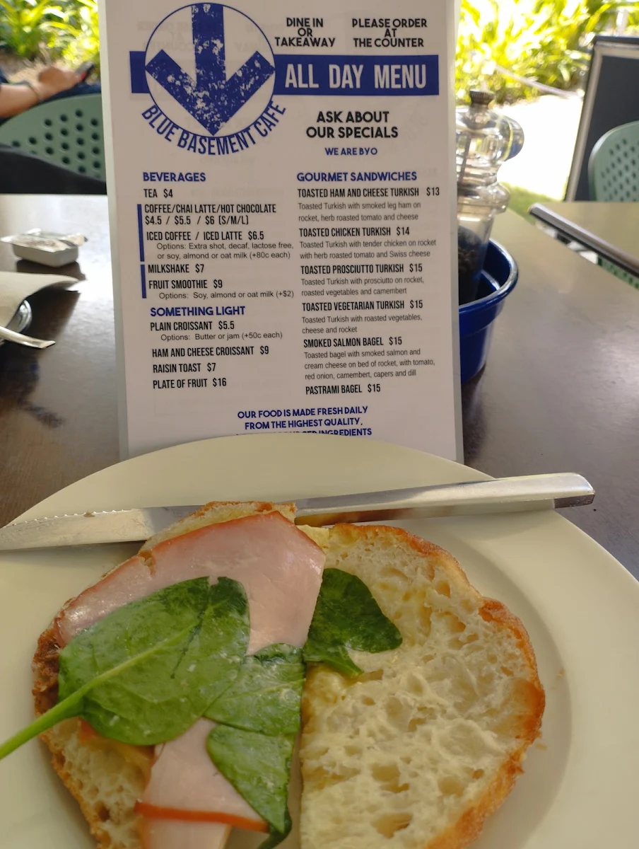 Menu, Blue Basement Cafe