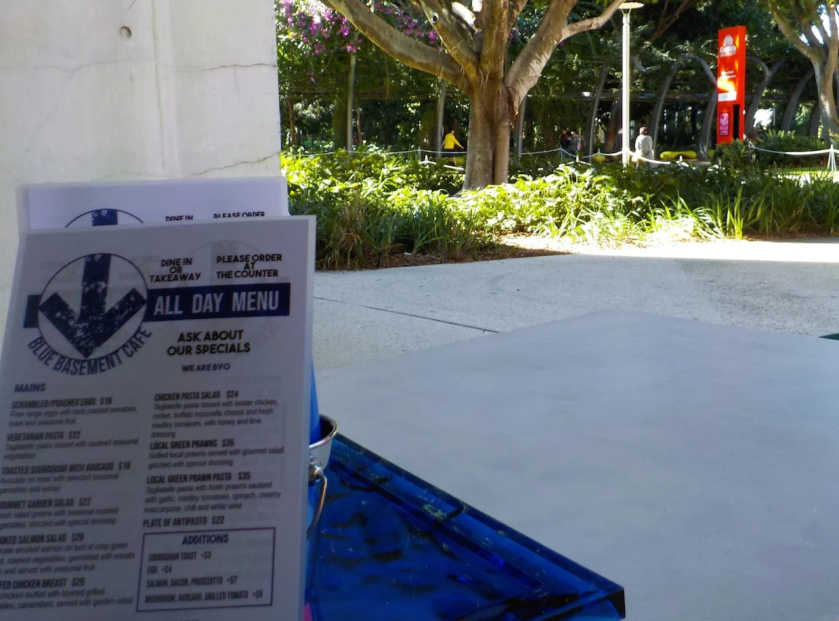 Menu, Blue Basement Cafe