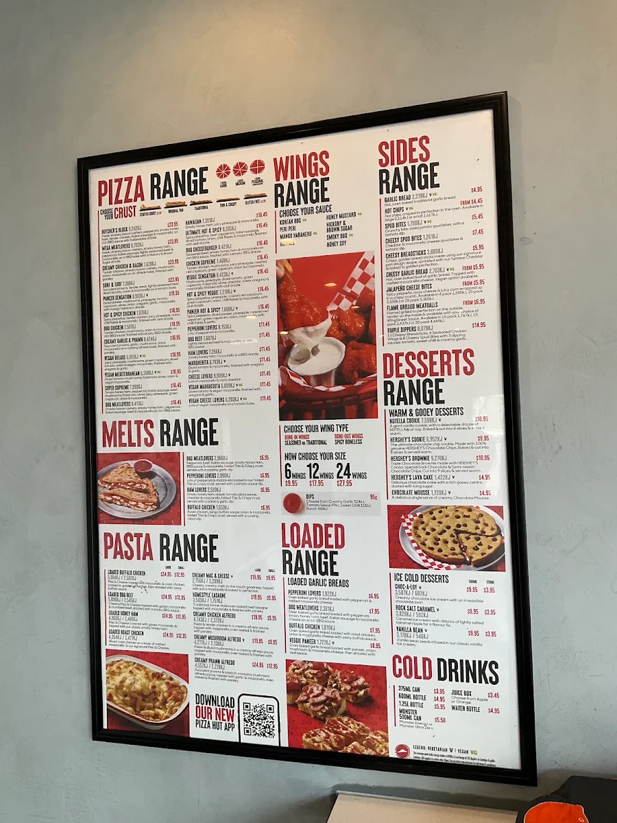 Menu, Pizza Hut Croydon North