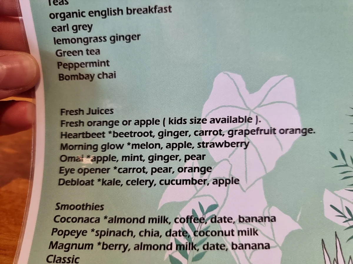 Menu, Kettle Cafe