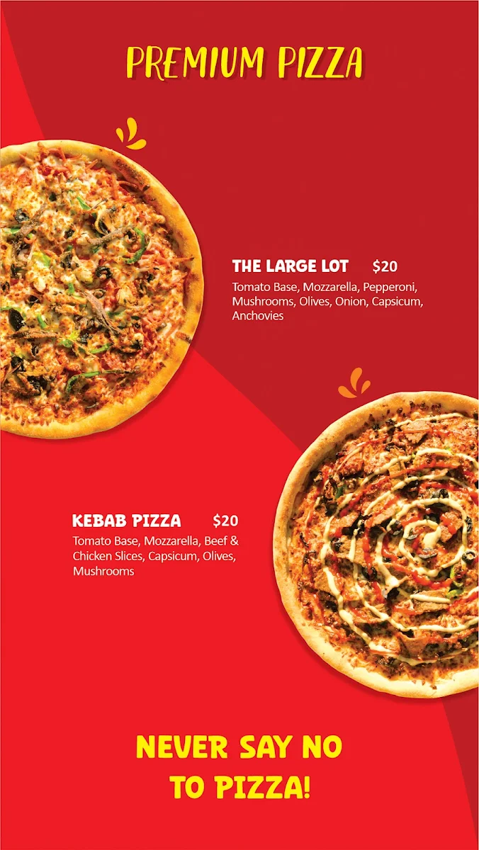 Menu, Maryam Pizza & Kebab