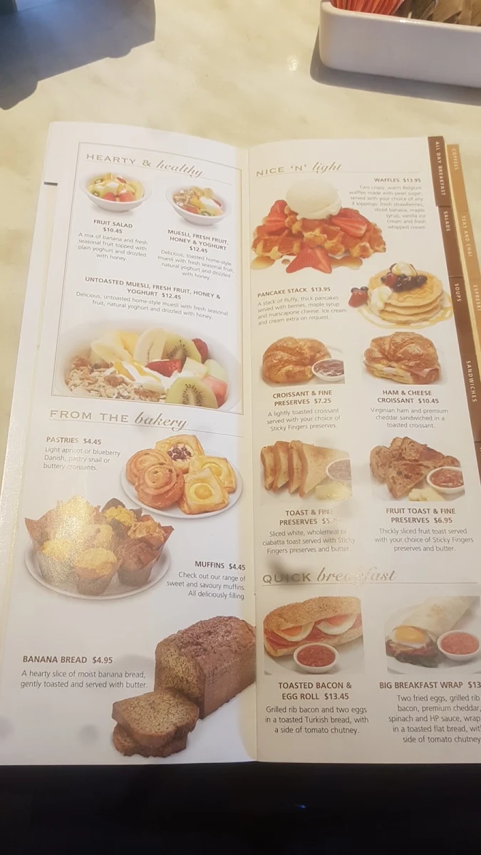 Menu, Dôme Café - Midland
