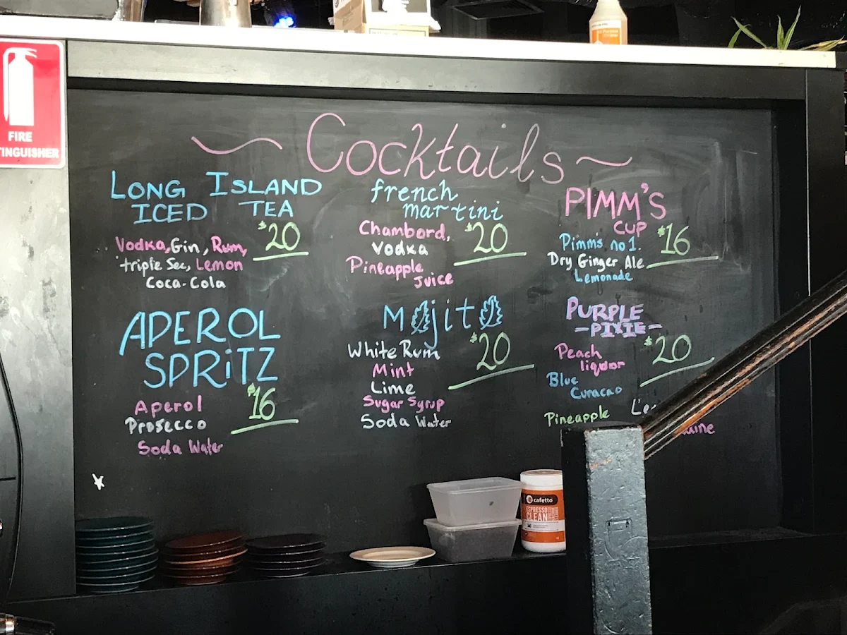 Menu, The Grand Bar