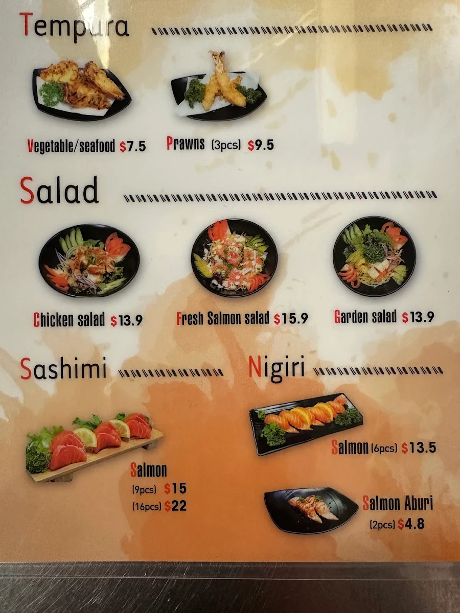 Menu, Haya sushi