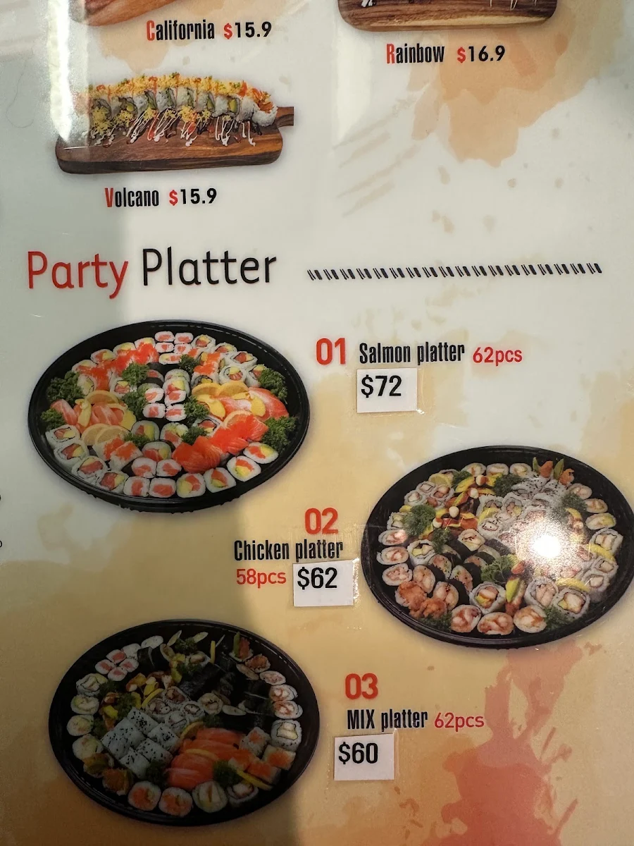 Menu, Haya sushi