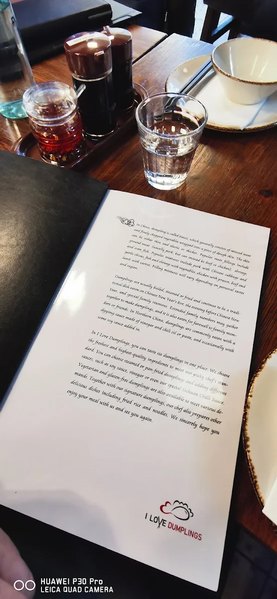 Menu, I Love Dumplings - St Kilda