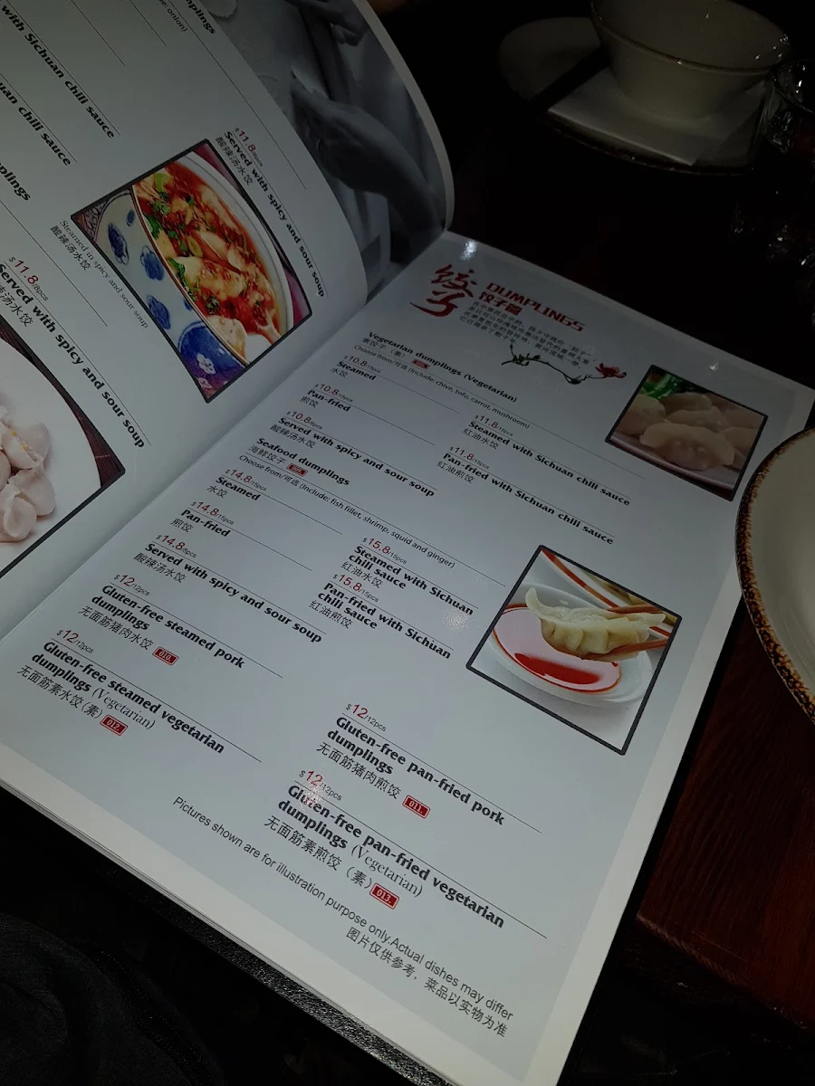 Menu, I Love Dumplings - St Kilda