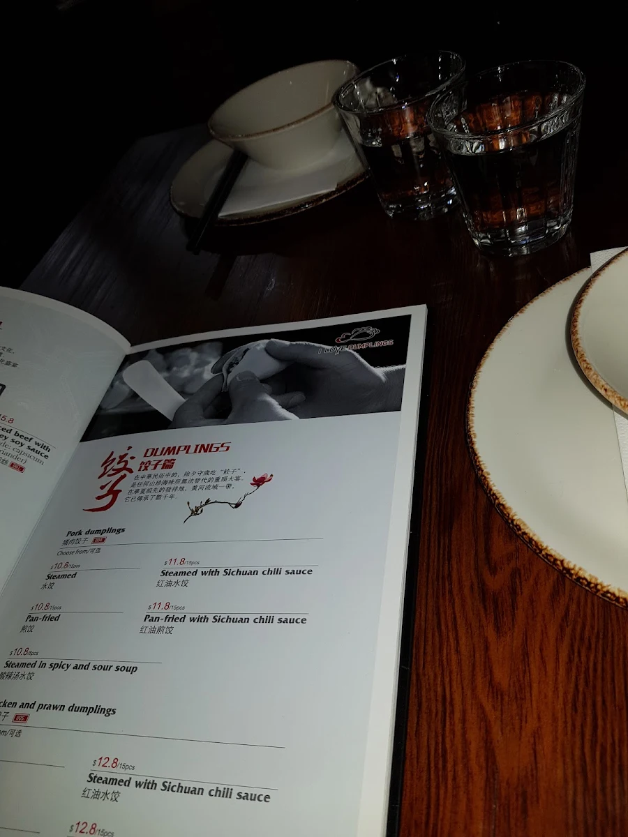 Menu, I Love Dumplings - St Kilda