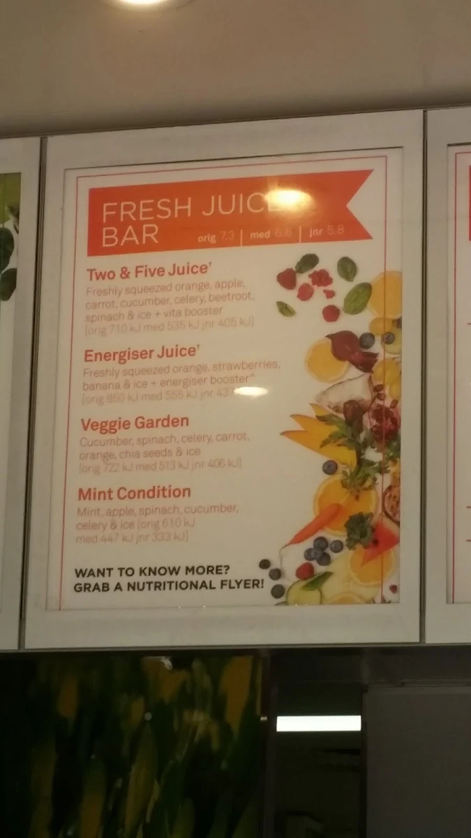 Menu, Boost Juice