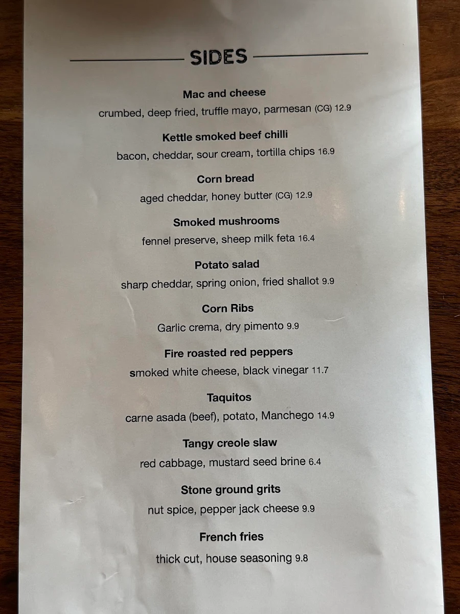 Menu, Bluestone American BBQ