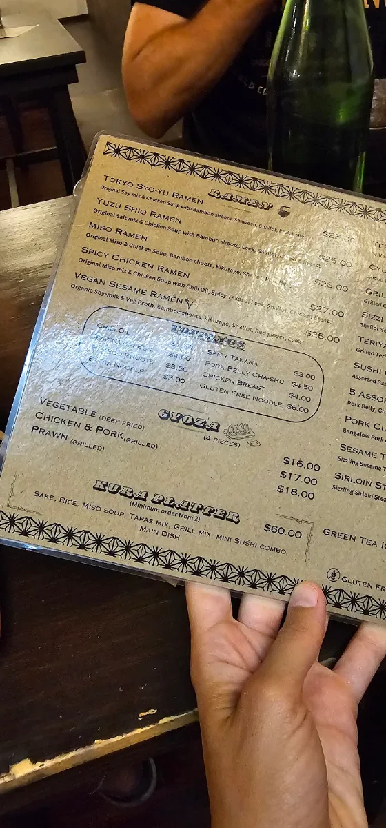 Menu, Kura Byron Bay