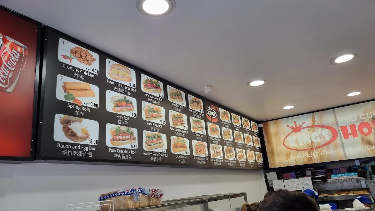 Menu, Phu Cuong King's Hot Bread