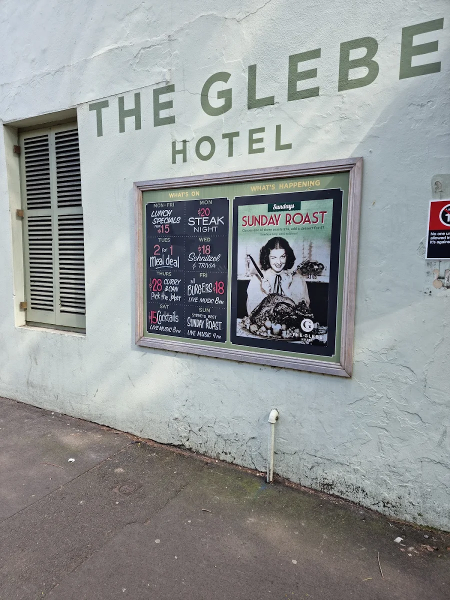 Menu, The Glebe Hotel