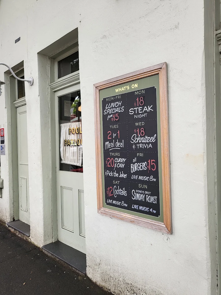 Menu, The Glebe Hotel