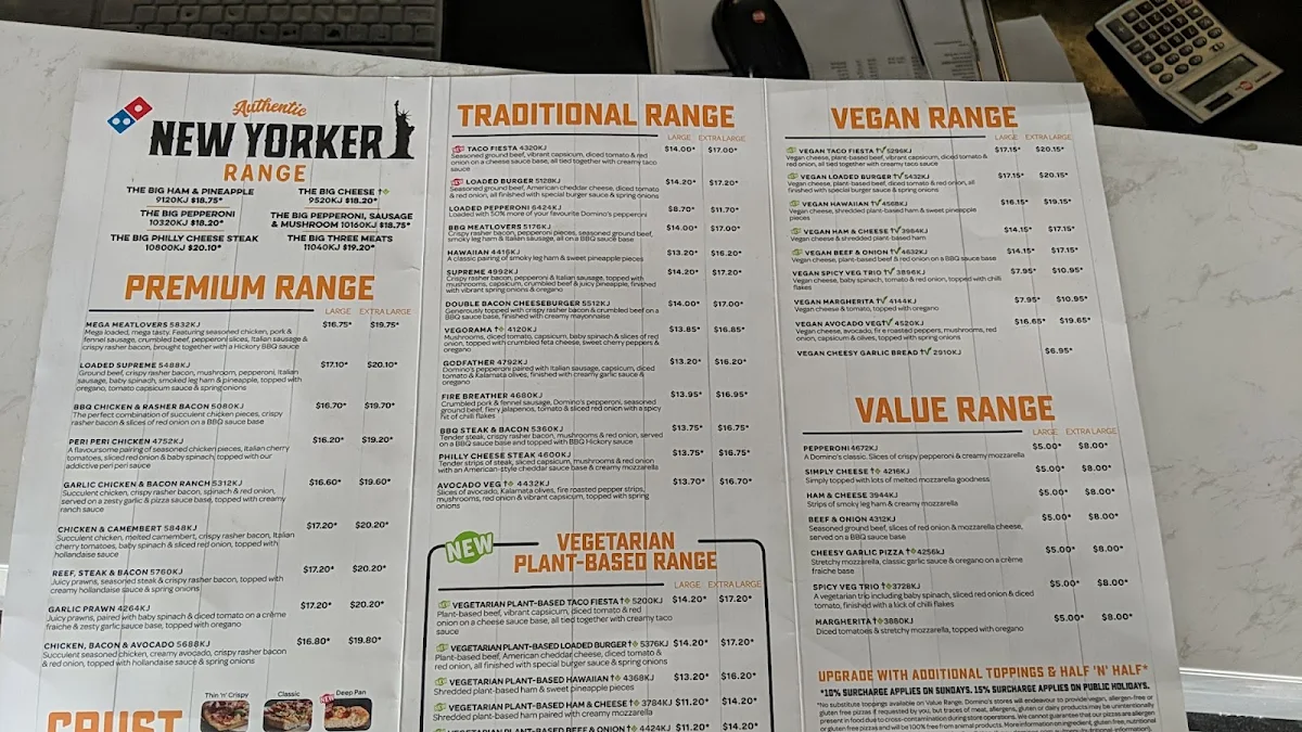 Menu, Domino's Pizza Malaga