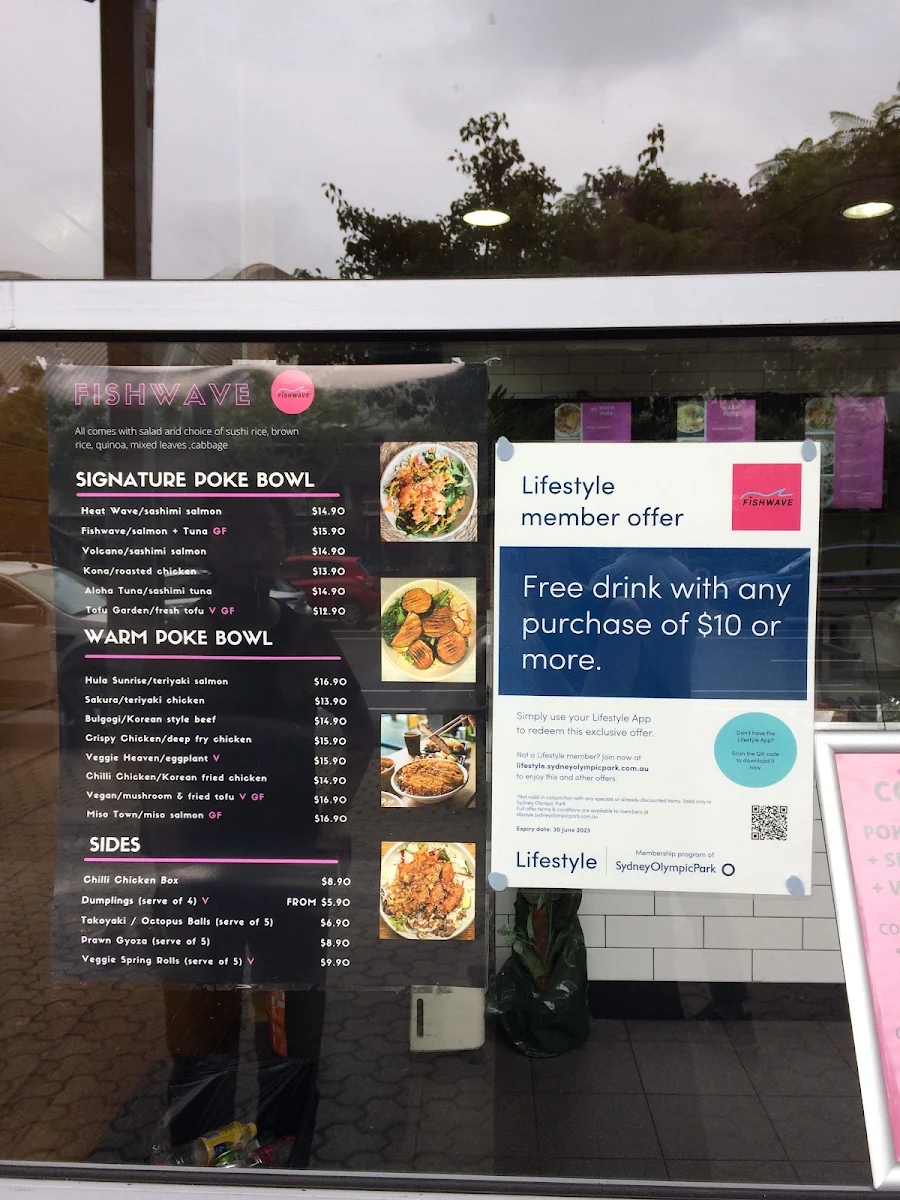 Menu, FISHWAVE Sydney Olympic Park