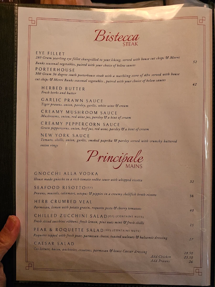 Menu, Bojangles Pizza Restaurant