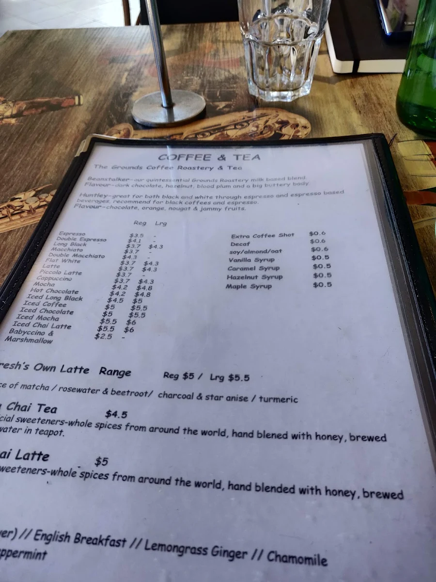 Menu, Fresh Crows Nest Cafe